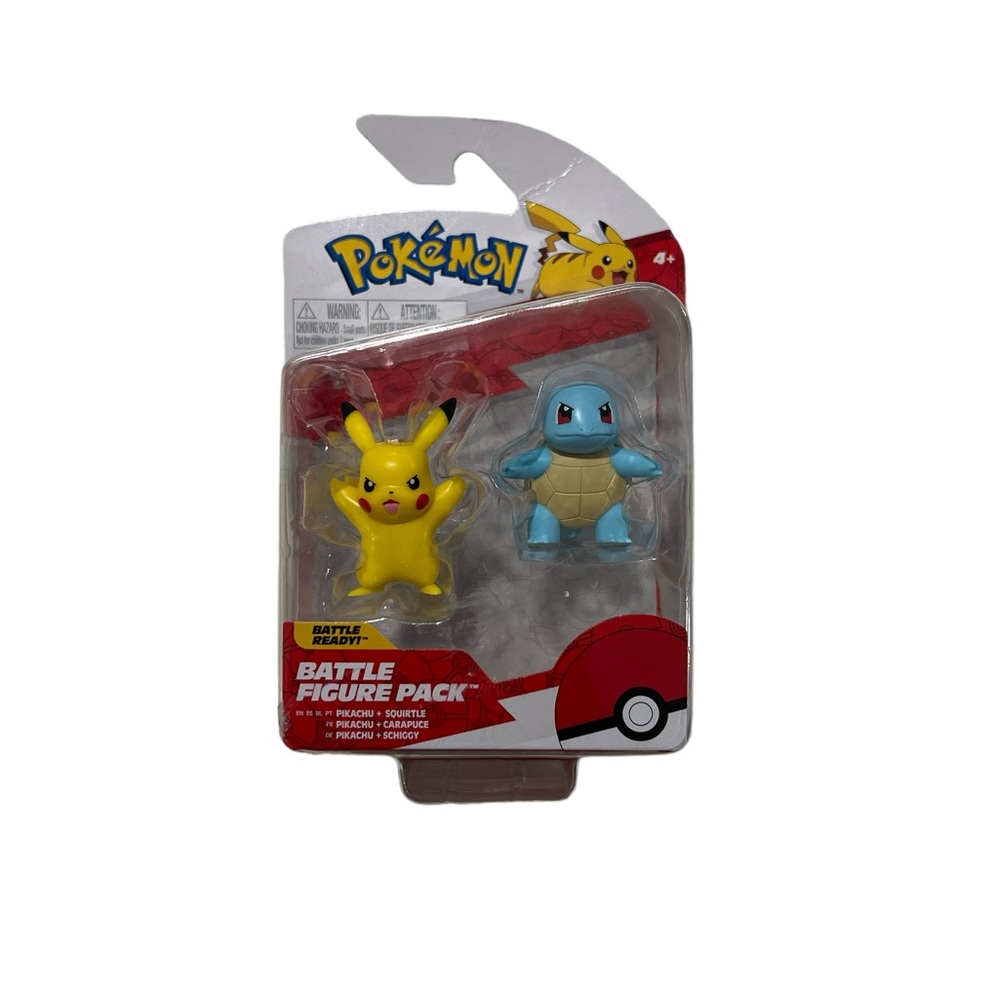 Pokémon battle figures pikachu and squirtle